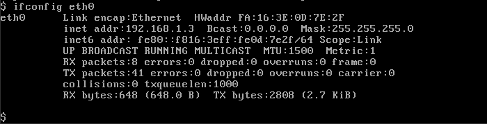 ifconfig eth0